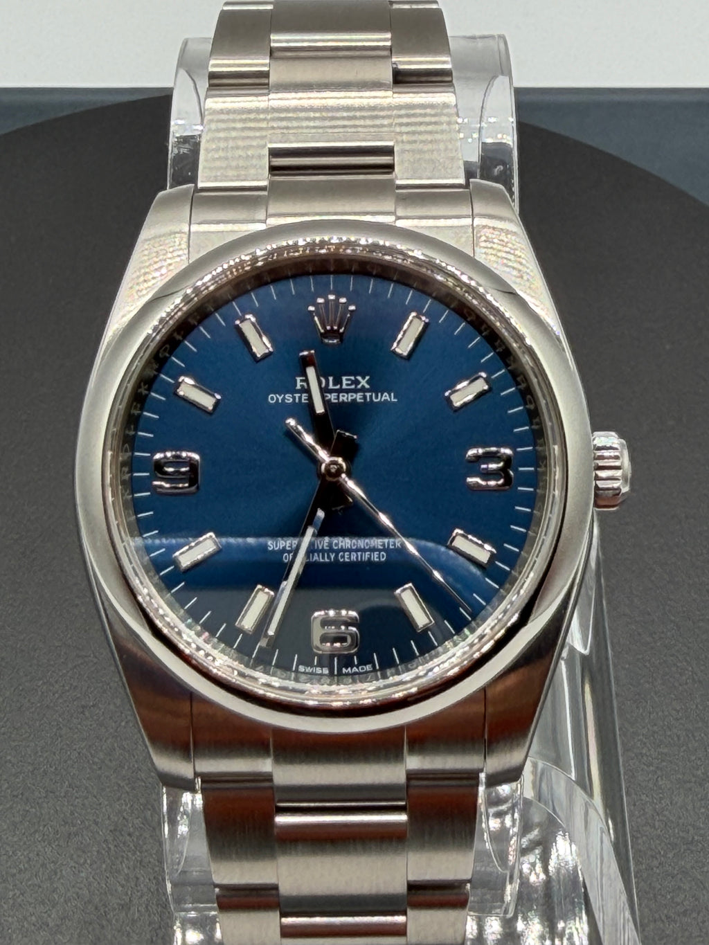 Rolex Oyster Perpetual 34MM Blue Dial Oyster Bracelet - Reference #114200