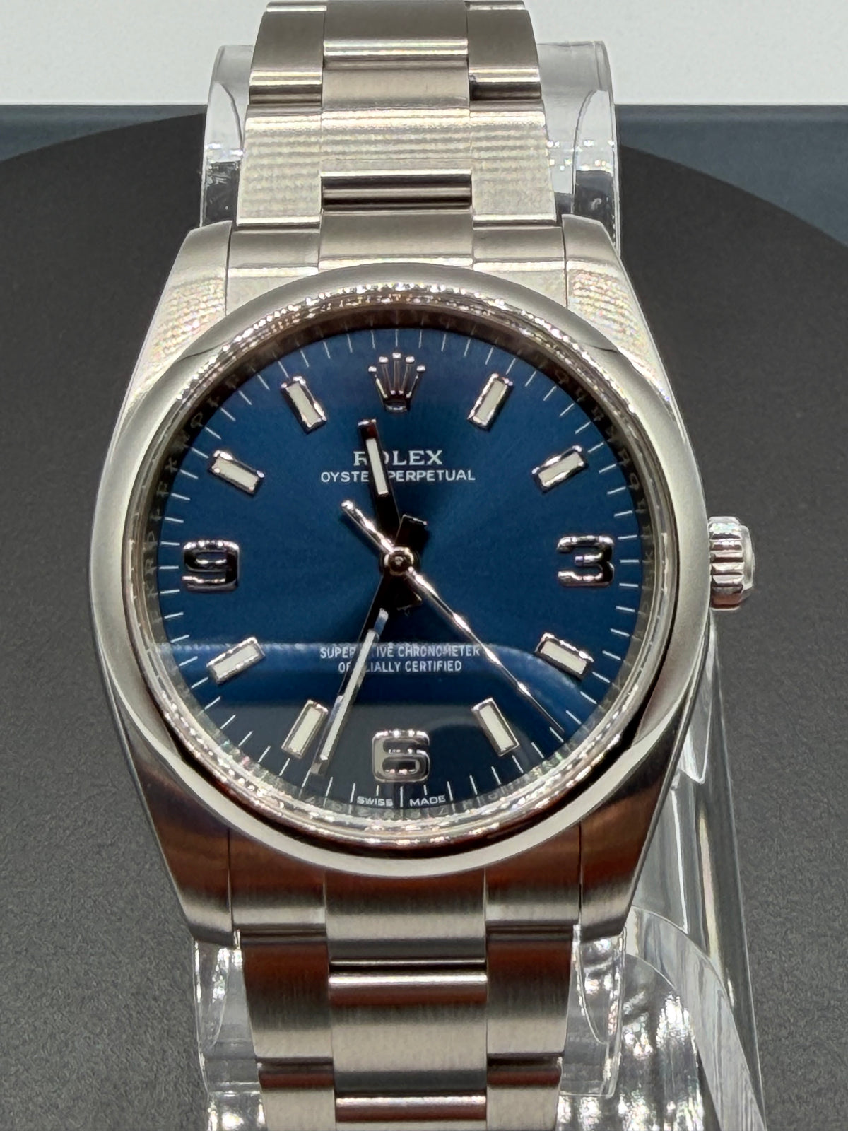 Rolex Oyster Perpetual 34MM Blue Dial Oyster Bracelet - Reference #114200