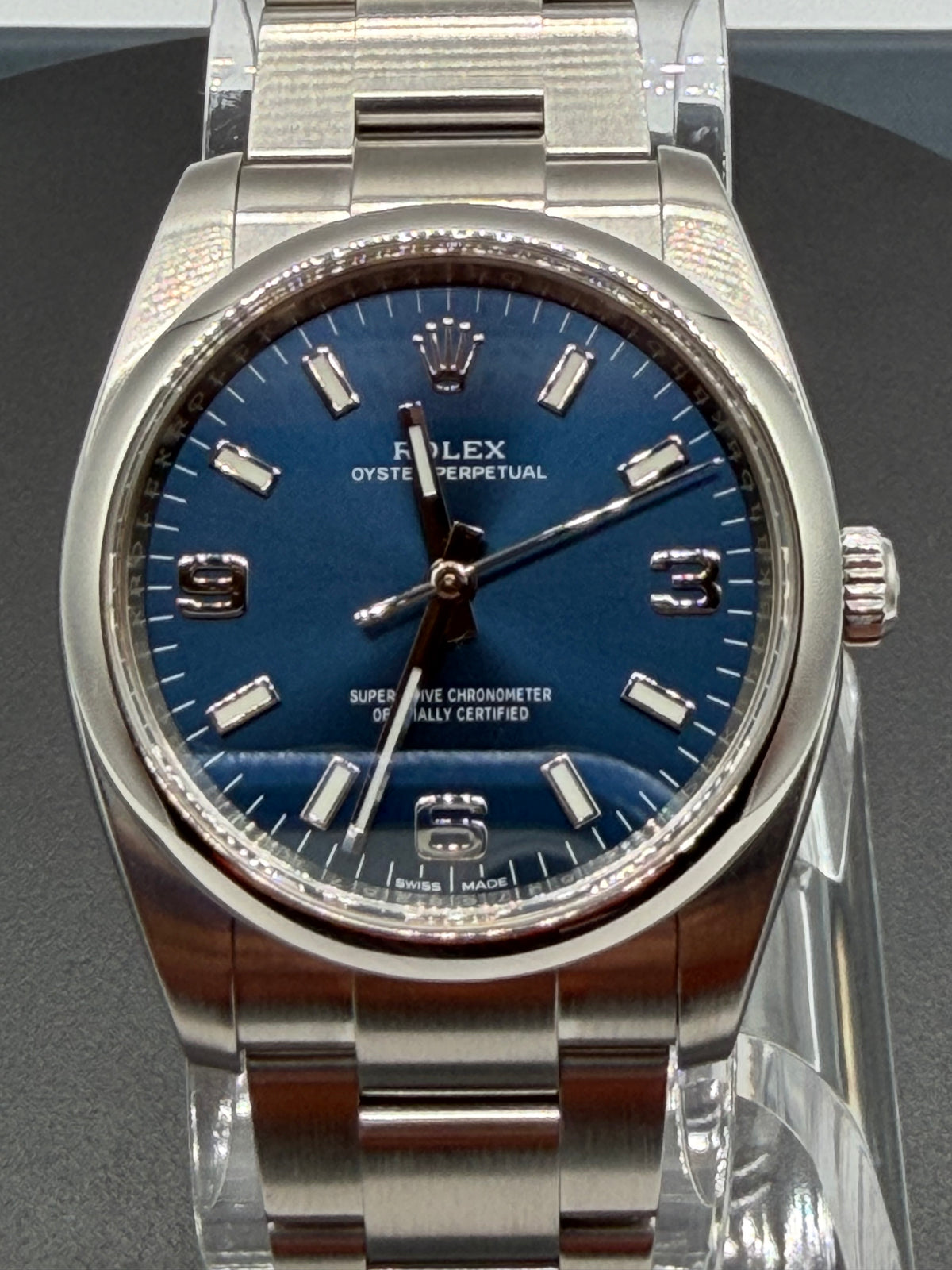 Rolex Oyster Perpetual 34MM Blue Dial Oyster Bracelet - Reference #114200