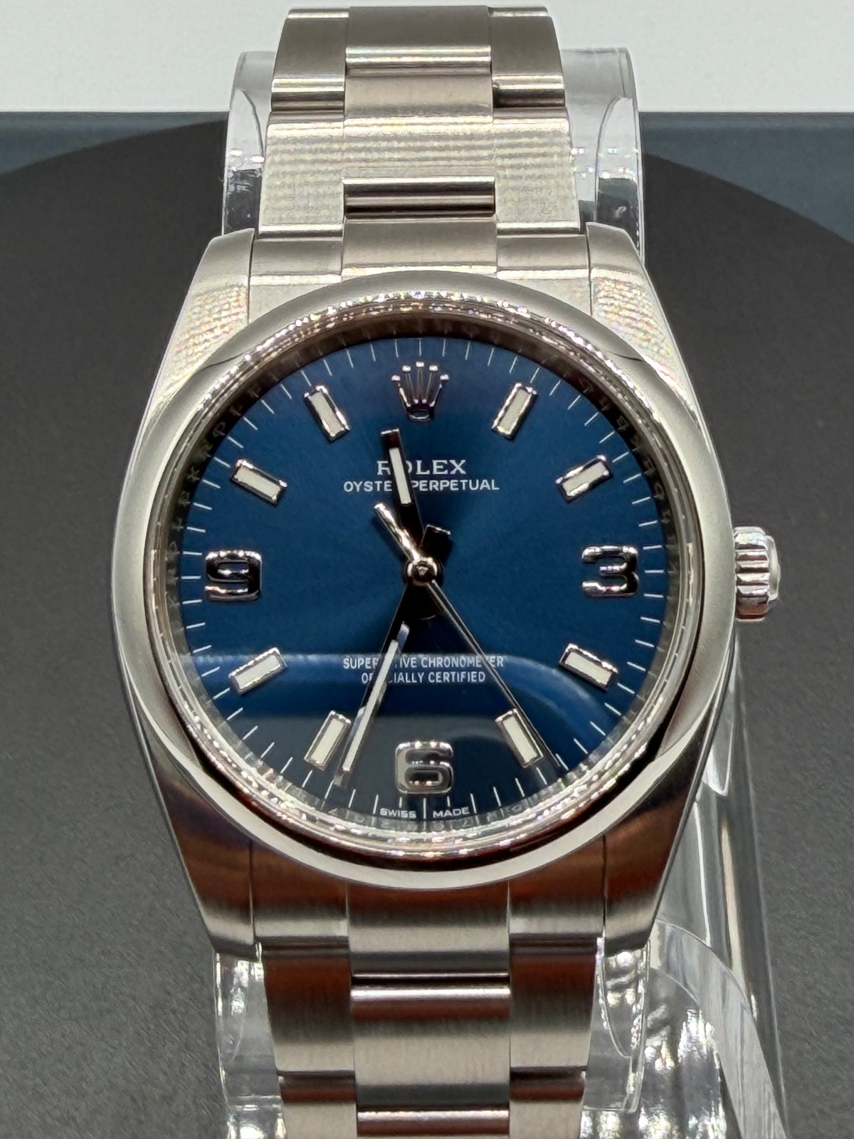 Rolex Oyster Perpetual 34MM Blue Dial Oyster Bracelet - Reference #114200