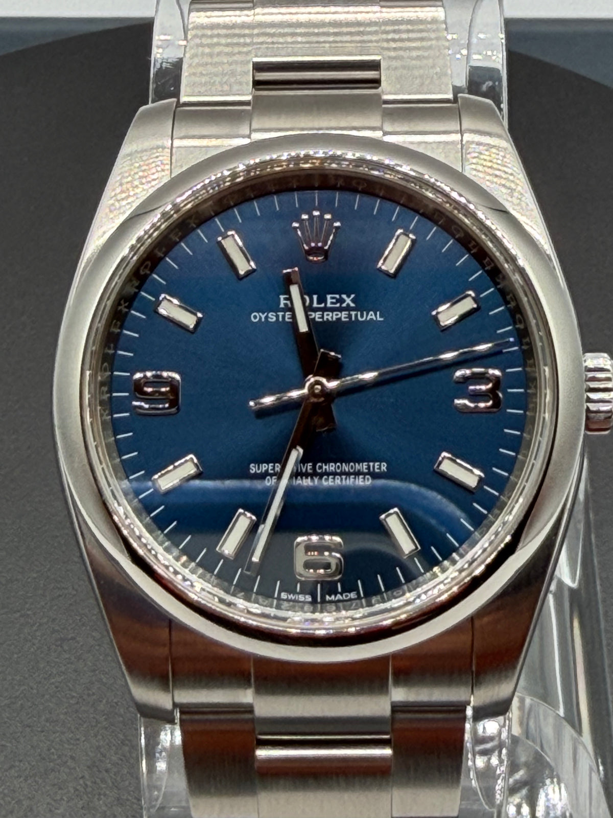 Rolex Oyster Perpetual 34MM Blue Dial Oyster Bracelet - Reference #114200