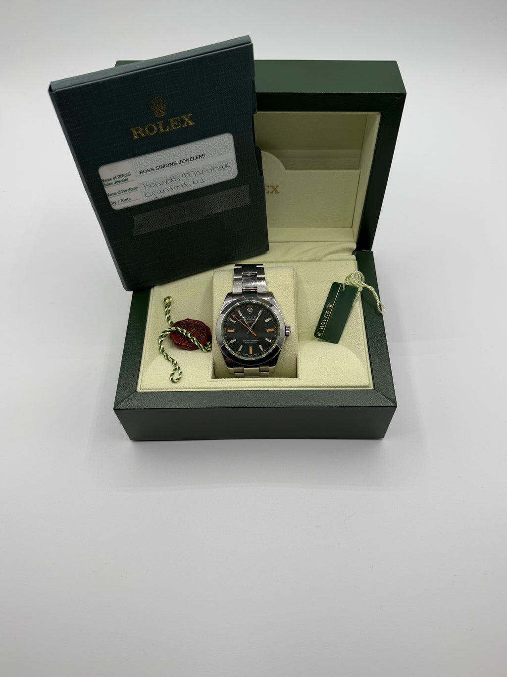 2011 Rolex Milgauss 40MM Black Dial Stainless Steel Oyster Bracelet – Reference 116400 – Complete Full Set