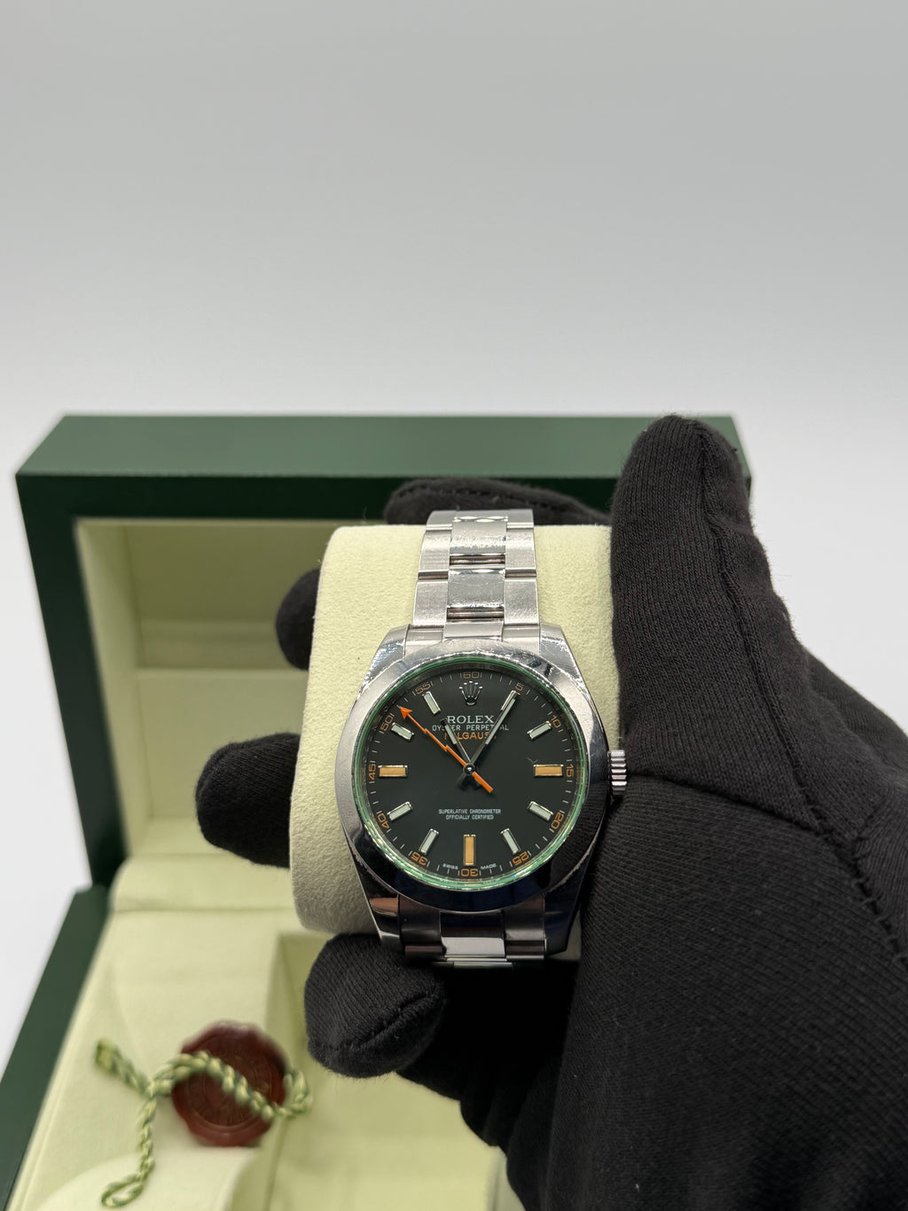 2011 Rolex Milgauss 40MM Black Dial Stainless Steel Oyster Bracelet – Reference 116400 – Complete Full Set