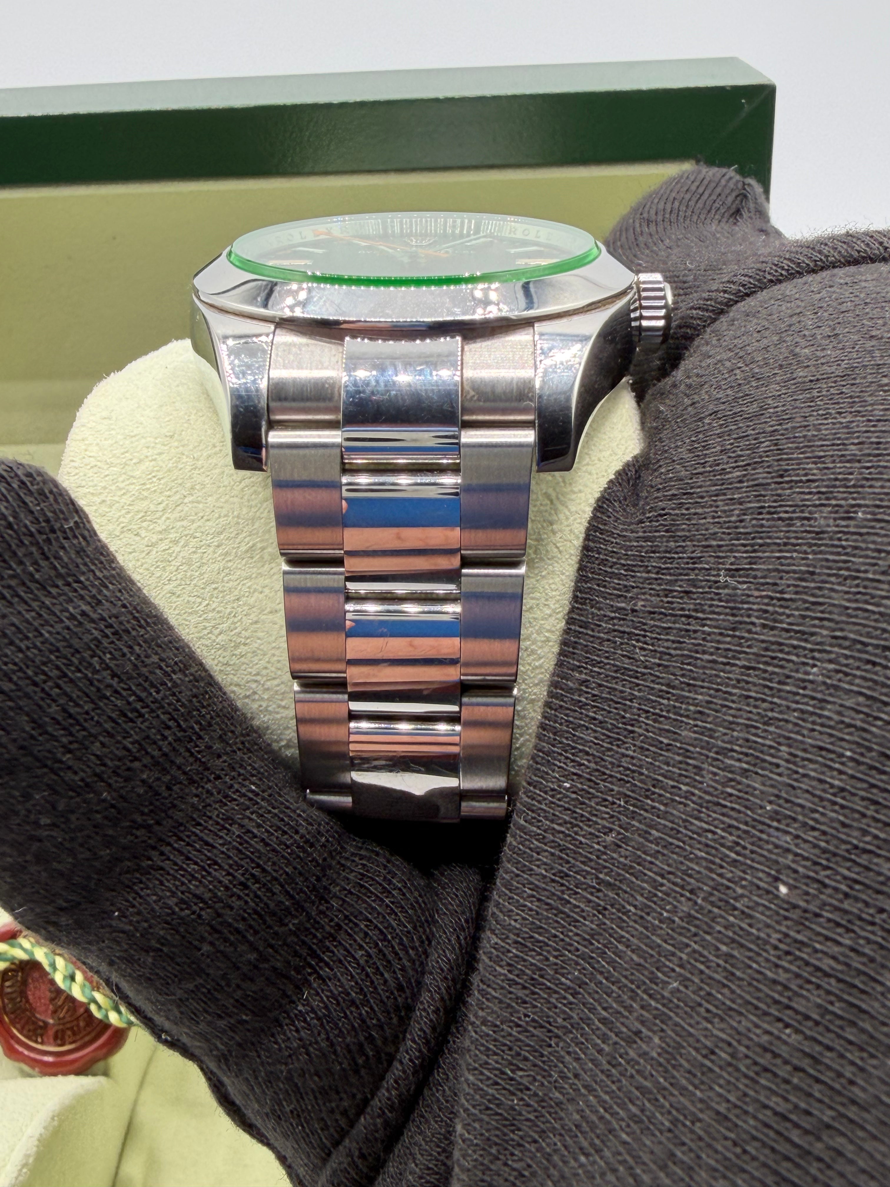 2011 Rolex Milgauss 40MM Black Dial Stainless Steel Oyster Bracelet – Reference 116400 – Complete Full Set