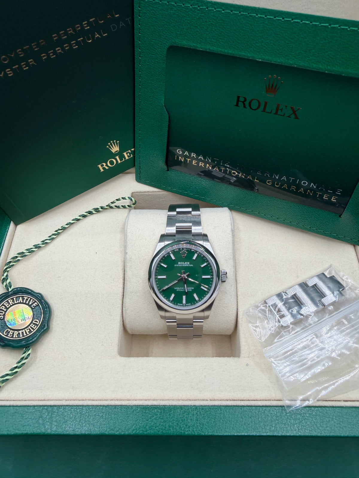 2025 Rolex Oyster Perpetual 31 Green Dial – Ref. 277200 – Box & Papers