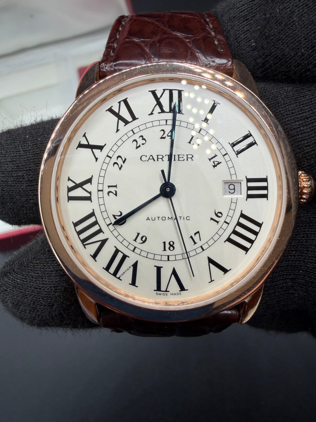 2018 Cartier Ronde Solo XL 42mm 18K Rose Gold Silver Dial W6701009 – Box & Papers