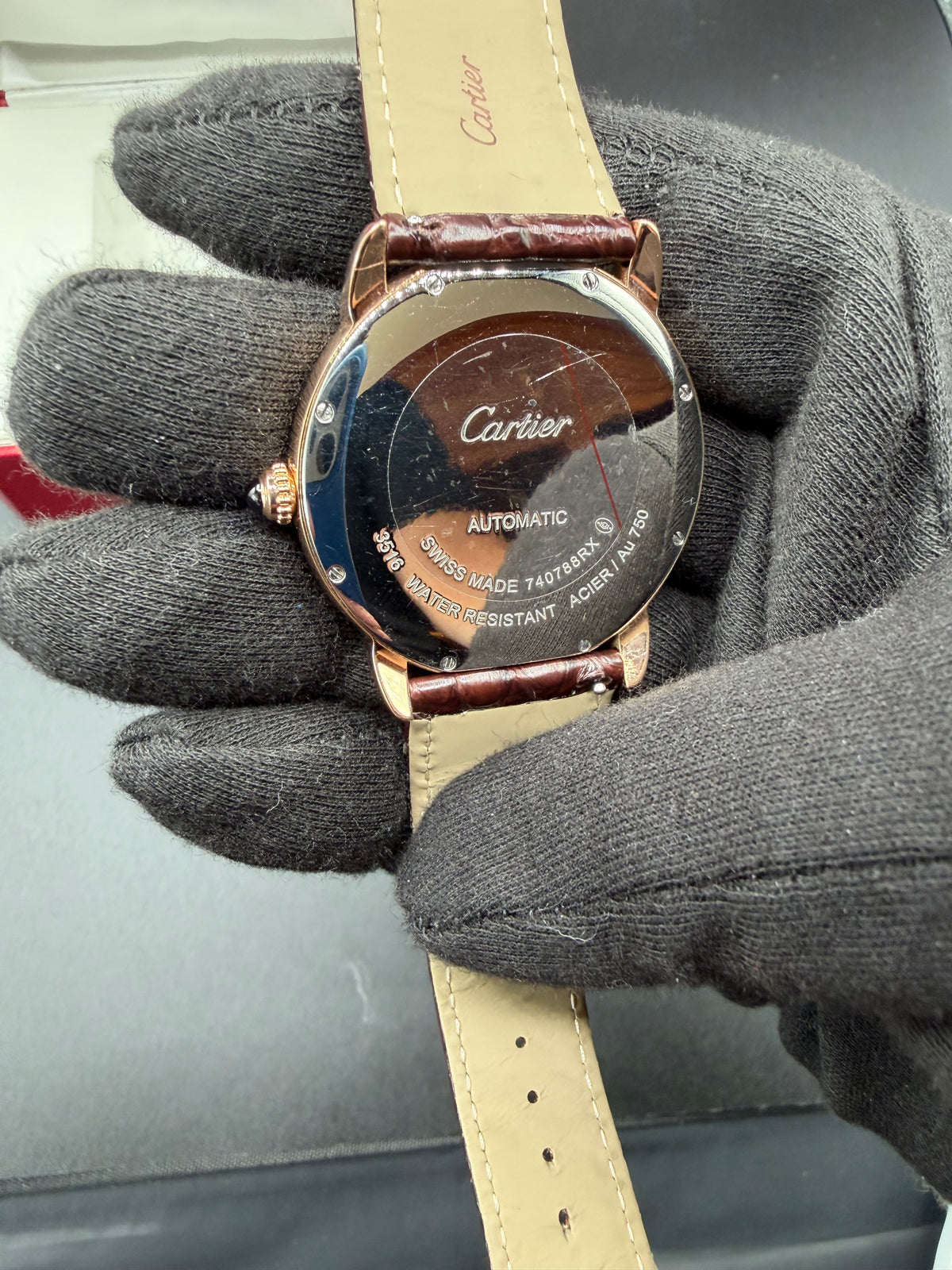 2018 Cartier Ronde Solo XL 42mm 18K Rose Gold Silver Dial W6701009 – Box & Papers