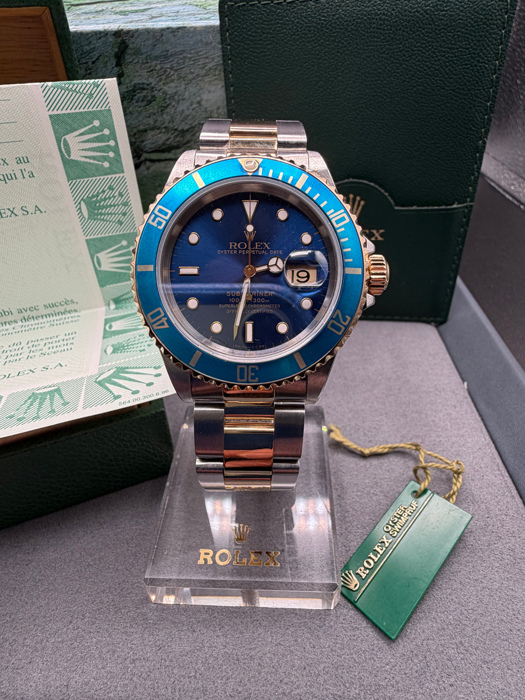 1996 Rolex Submariner Date “Bluesy” 40mm 16613 – Box & Papers – Authenticated