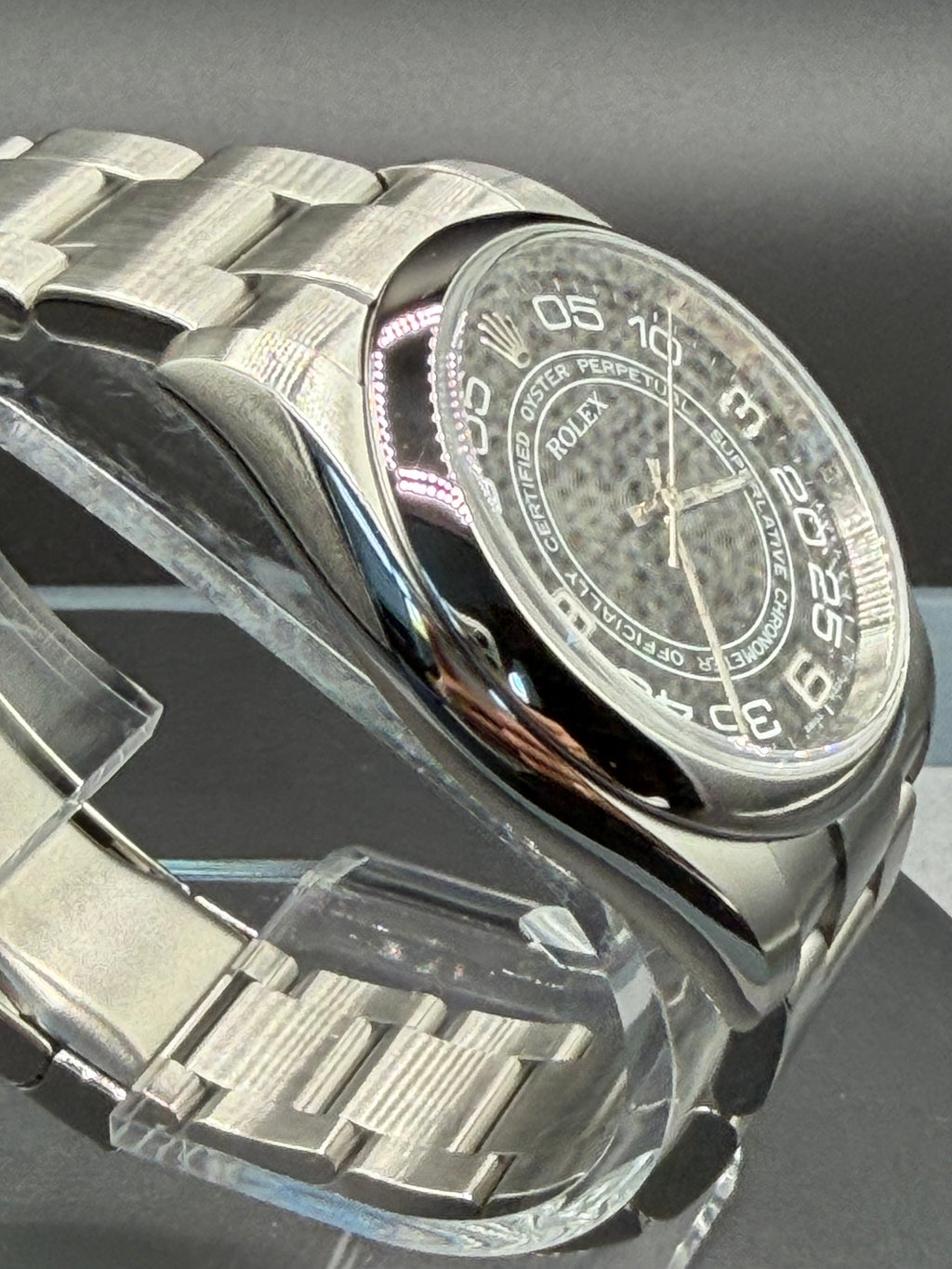 Rolex Oyster Perpetual 36mm Rare Black Concentric Dial – Ref. 116000 – Authenticated