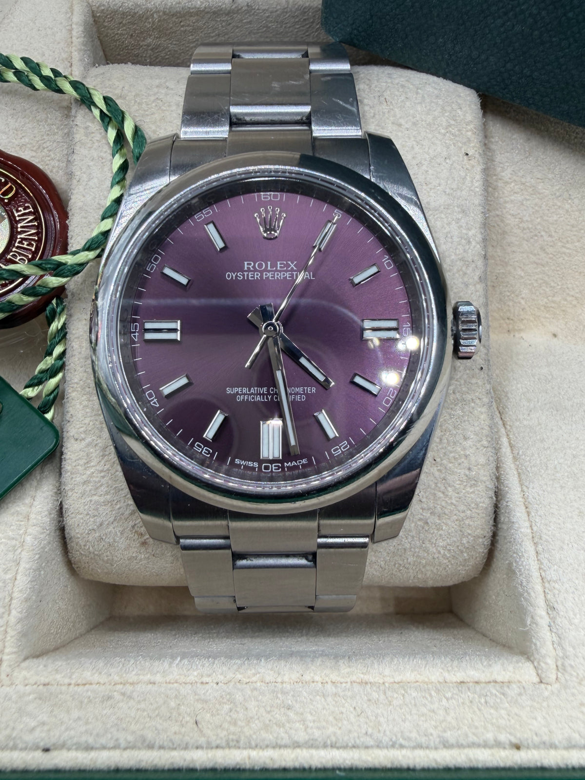 2015 Rolex Oyster Perpetual 36mm Red Grape Dial – 116000 – Box & Papers