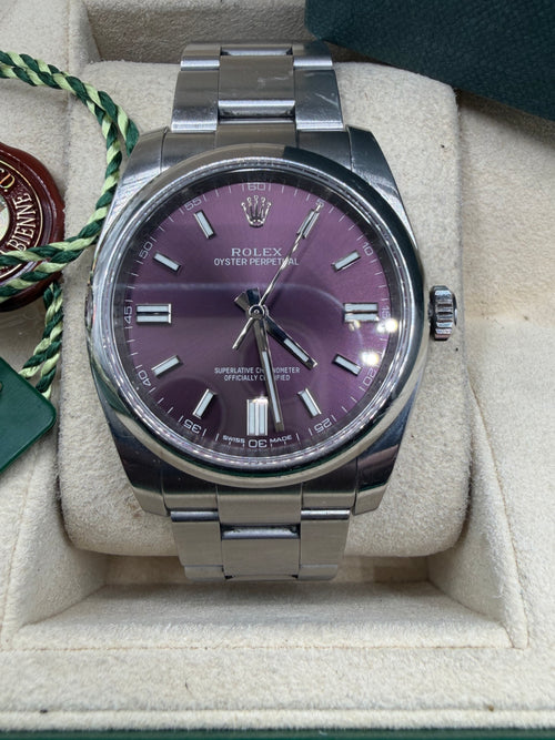 2015 Rolex Oyster Perpetual 36mm Red Grape Dial – 116000 – Box & Papers
