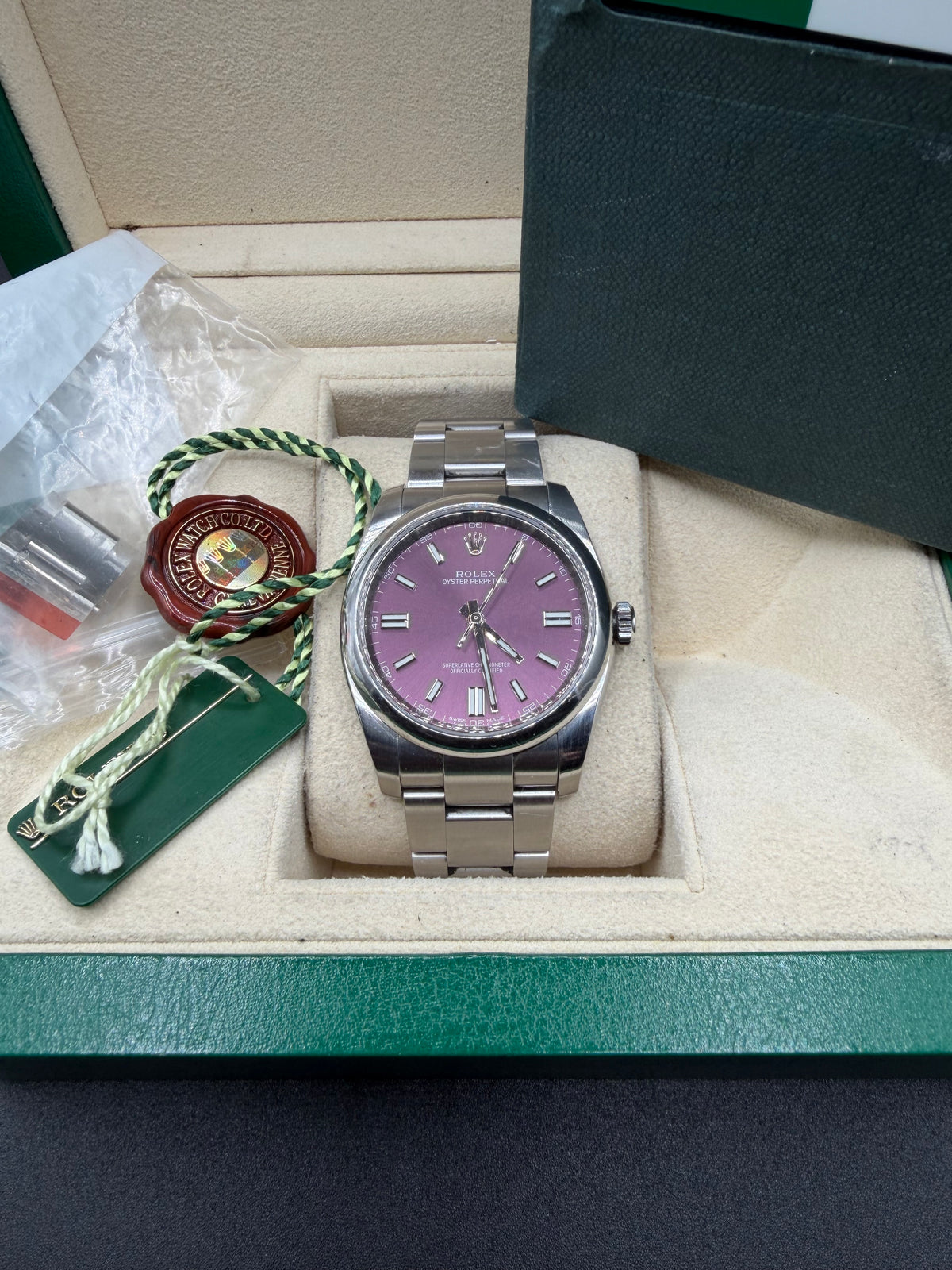 2015 Rolex Oyster Perpetual 36mm Red Grape Dial – 116000 – Box & Papers