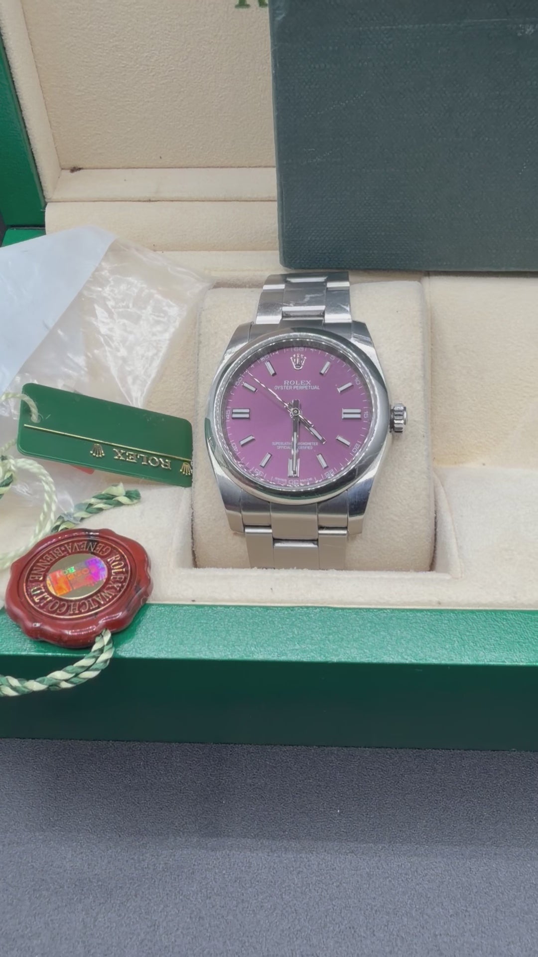 2015 Rolex Oyster Perpetual 36mm Red Grape Dial – 116000 – Box & Papers