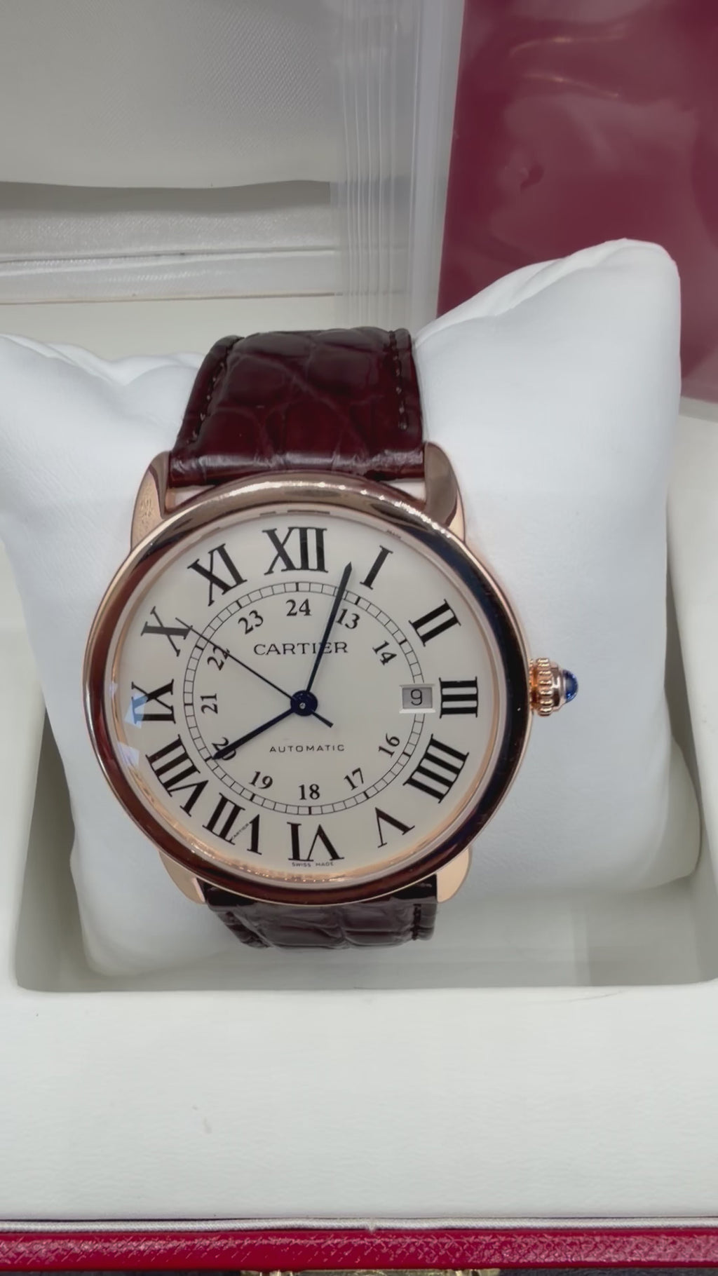 2018 Cartier Ronde Solo XL 42mm 18K Rose Gold Silver Dial W6701009 – Box & Papers