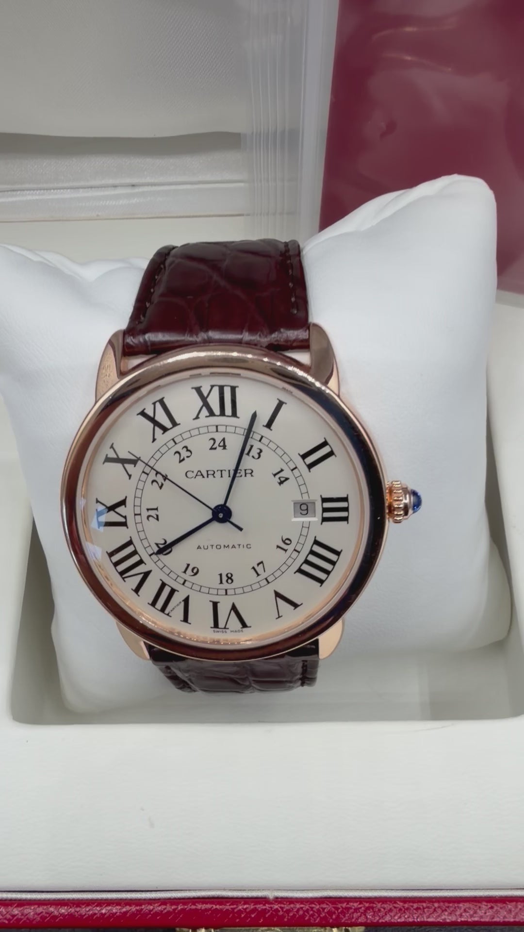 2018 Cartier Ronde Solo XL 42mm 18K Rose Gold Silver Dial W6701009 – Box & Papers